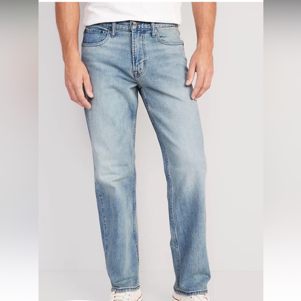 NWT Old Navy Loose Built-In Flex 30x30 Jeans in Med Light Wash